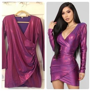 Brighten My Life Holographic Dress - Purple